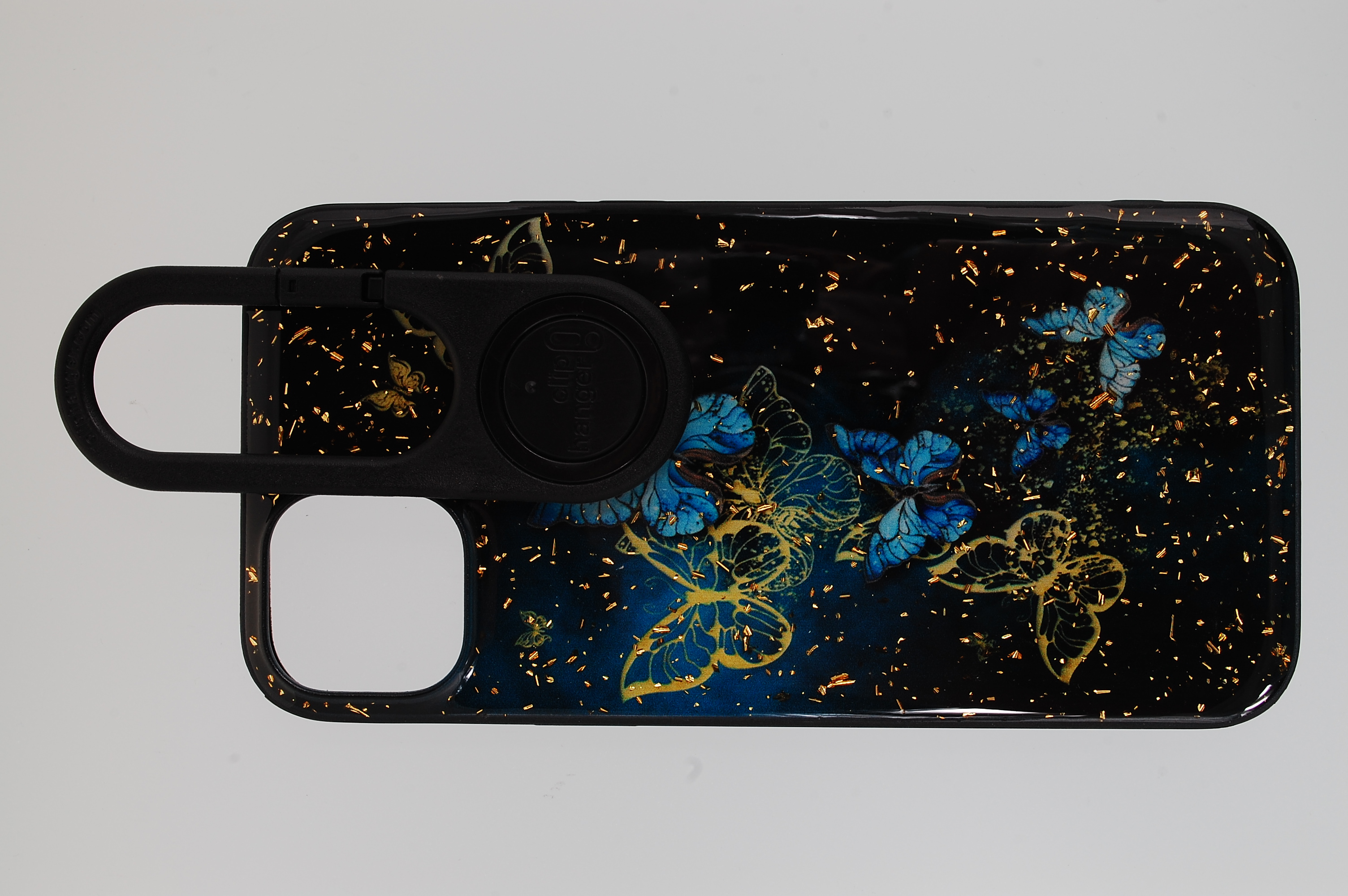 Pro Case - Apple iPhone 15 Butterfly with Gold Sparkling Flakes